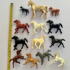 Vintage  Plastic Cowboy Western Realistic Horse Miniature Play Toy Lot Set