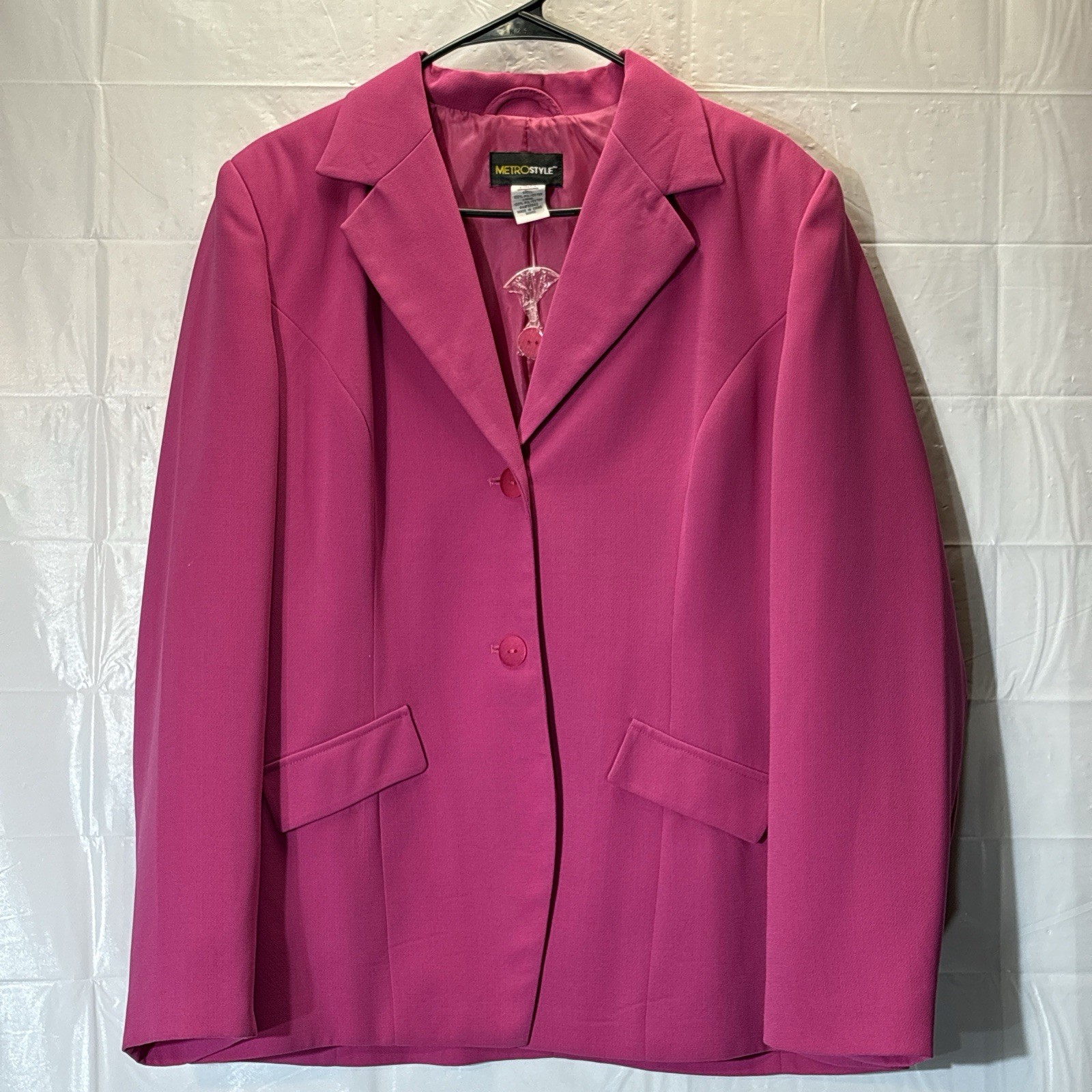 Metro Style fashionable women’s pink wide leg pants & blazer set Sz 16