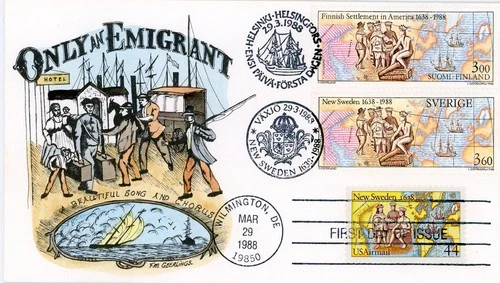 1988 Sc # C117 New Sweden Joint FDC with Sweden and Finland