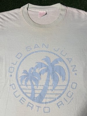 Vintage 80s L Puerto Rico San Juan Single Stitch T-Shirt Boat Palm Trees