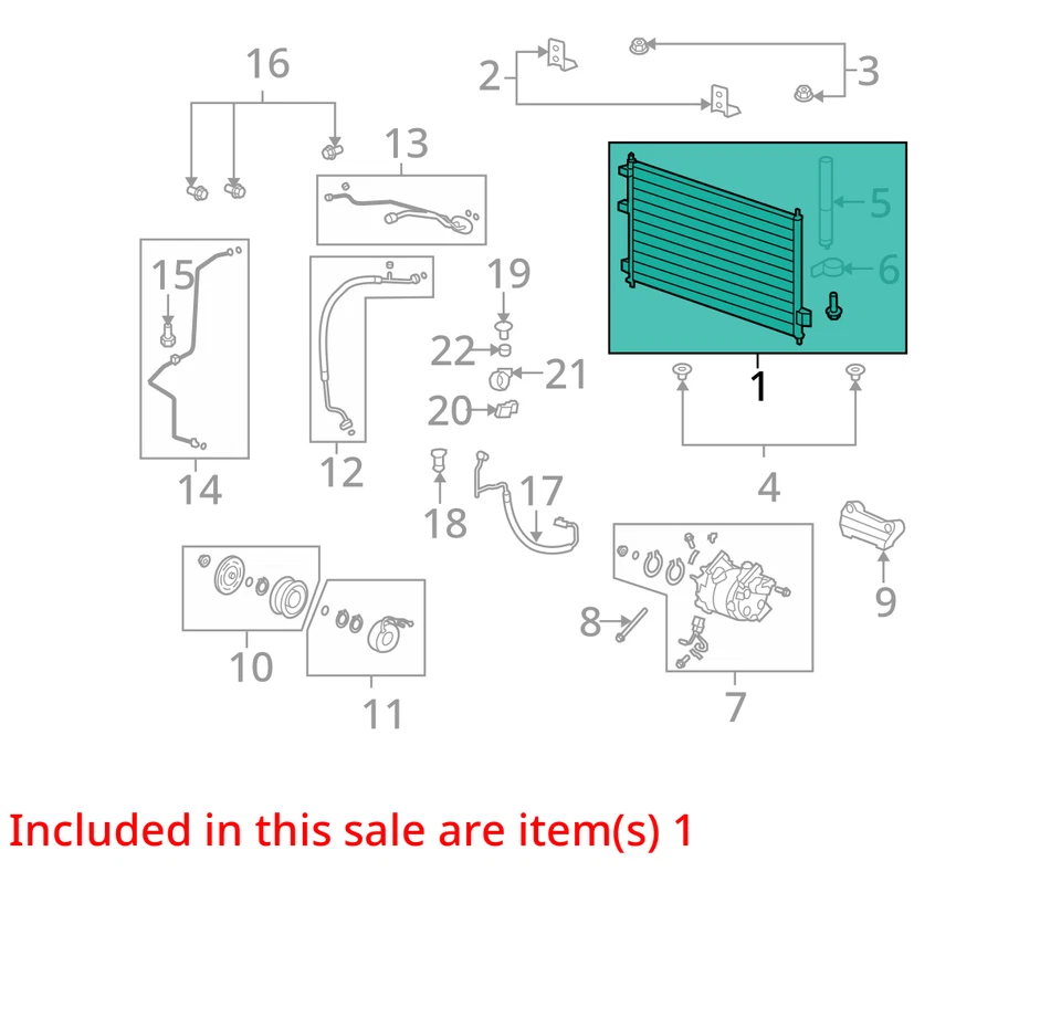 Condensador de aire acondicionado Acura RDX 2007-2012 127 k OEM Foto 4 de 4