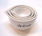 Set Four New Creative Co-Op Brand White Porcelain Measuring Cup Set w Spouts — photo 2