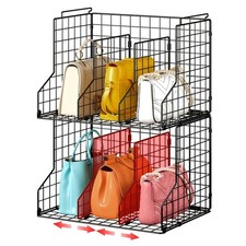 Purse Organizer for Closet,2-Pack Stackable Handbag Organizer with 4 Adjustab...