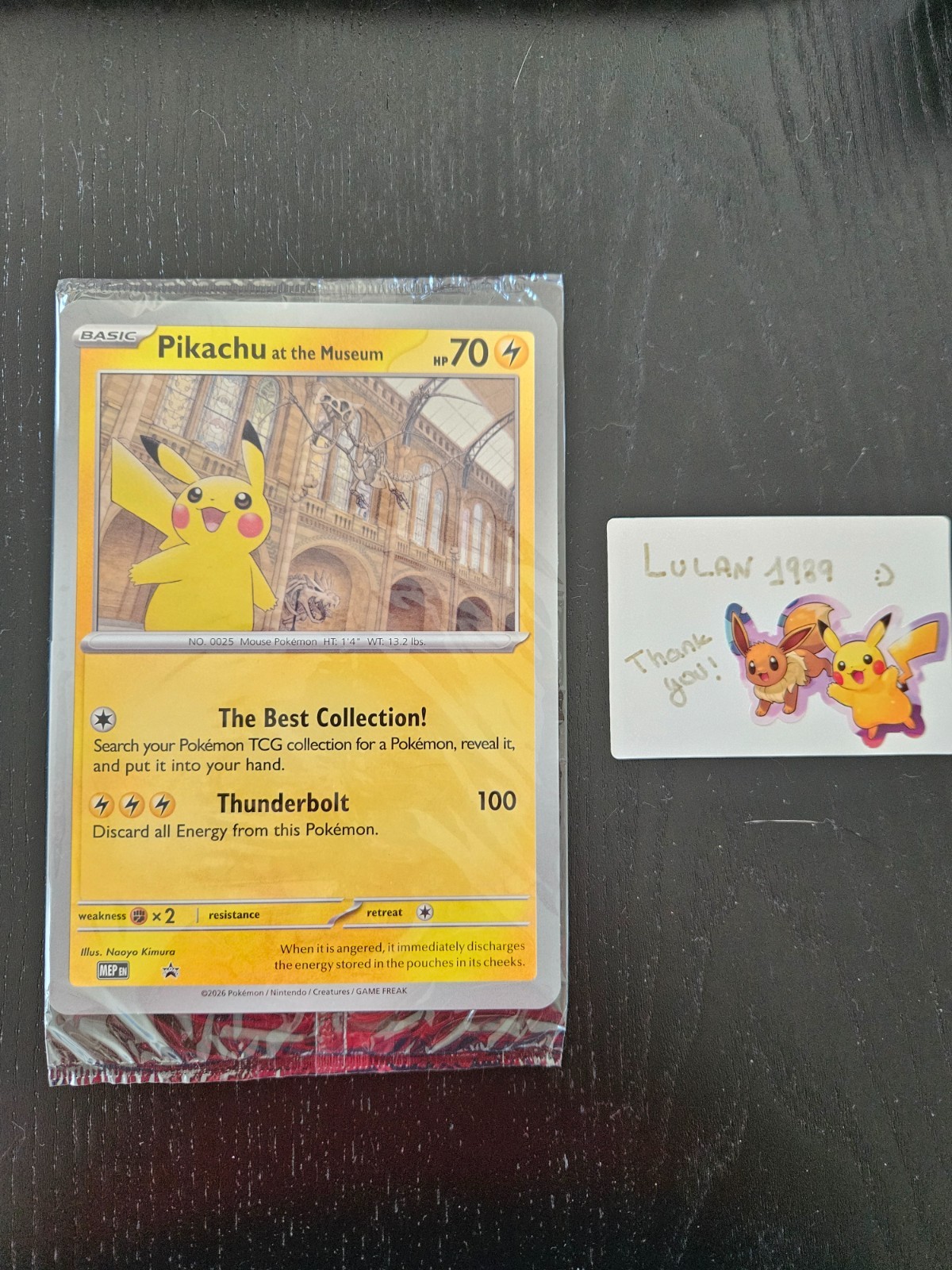 Pikachu At The Museum Pokémon X Natural History Museum Jumbo Promo Sealed Card 1