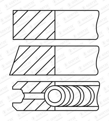 Kolbenringsatz Goetze Diamond Coated  LKZ-Ring  GOETZE ENGINE 08-450500-00 CDTI