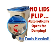 AMAZING TRASH CAN LID LOCK, No Tools Required - Opens Automatically for Dumping