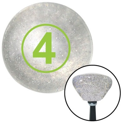 Green Number 4 Clear Retro Metal Flake Shift Knob w/ M16x1.5 Insert Shifter