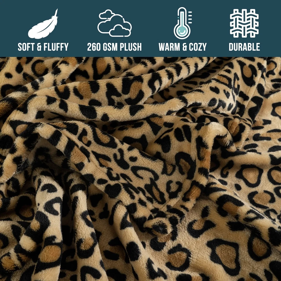 Manta polar PAVILIA Cheetah | Franela estampado animal leopardo guepardo Foto 4 de 4