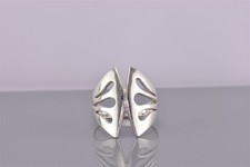 Sterling Silver 24mm Open Tapered Bladed Statement Band Ring 925 Sz: 9
