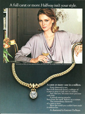 1983 De Beers Diamond Necklace Jewelry Halfway Isn't Your Style vintage Print AD