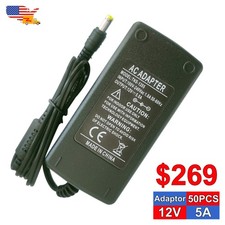 12V 5A 5 AMP 60W DC Power Supply Adapter Transformer for LED Strip CCTV PC 5050