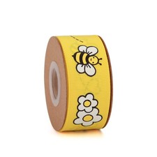 1 Inch Yellow Black Bee Summer Ribbon Flower Grosgrain Ribbons for Gift Wrapp...