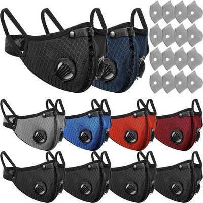 Threlaco 10 Pcs Dust Mask Breathable Reusable Adjustable Respirator Mask with 40