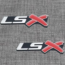 For Lsx Ls X Emblem Silver Red 3d Badge Decal -2pc