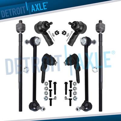 Front Lower Ball Joints Outer Inner Tierods Sway Bars for 2006 - 2007 Ford Focus