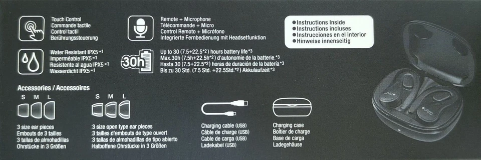 JVC True Wireless Fitness Series HA-EC25T VGC (Brand New) - Image 3 of 3