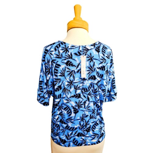NIC + ZOE Coastal Vines Nuevo con etiquetas Pulóver Tejido Top Patrón Fronda Azul Mangas Cortas XS - Imagen 6 de 8