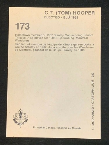 1987 Cartophilium Hockey Hall of Fame Ungraded & BGS Graded Cards Pick Your Card - Picture 357 of 503