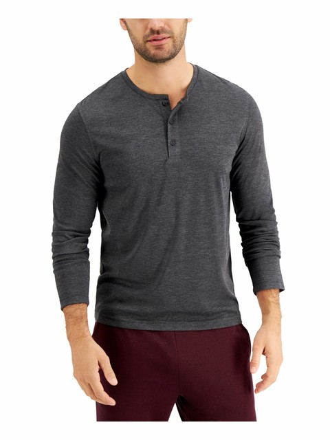Alfani Mens Casual Shirt Heather Gray 
