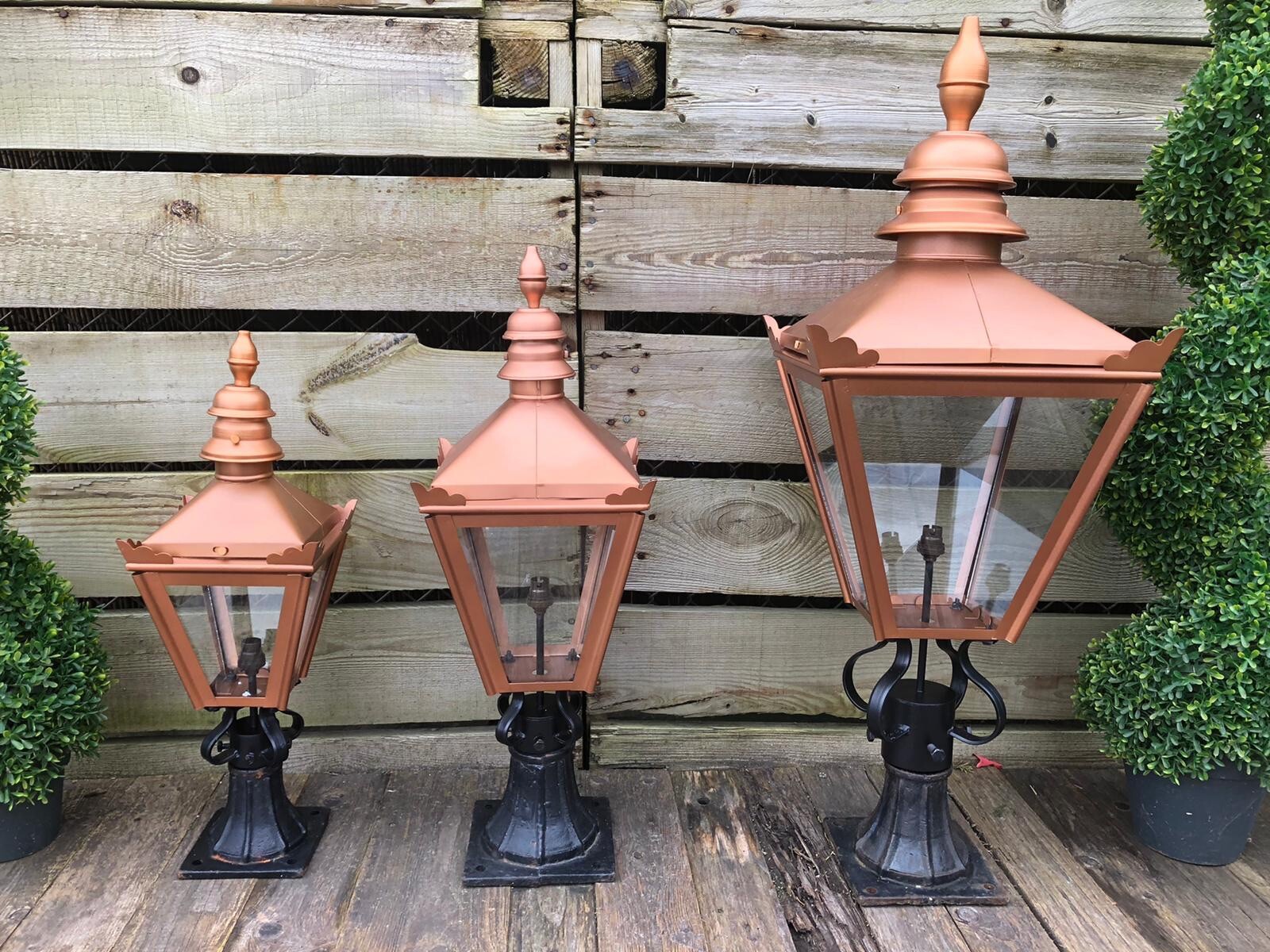 Pier lights, Gate post lanterns Small Victorian Style copper colour