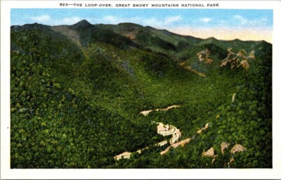 Postcard The Loop Over Great Smoky Mountains National Park White Border