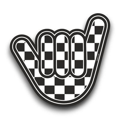 Chequered Flag Racing Sticker Decal - JDM Style For Laptop, Car Window, Bumper, Van, Wall