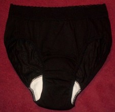 2 Pair Womens Black Size 11 / 3X Incontinence High Leg Panty Cotton/Lycra USA
