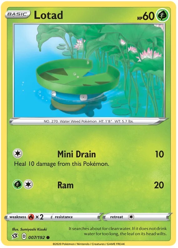 Lotad Pokemon TCG Card 007/192
