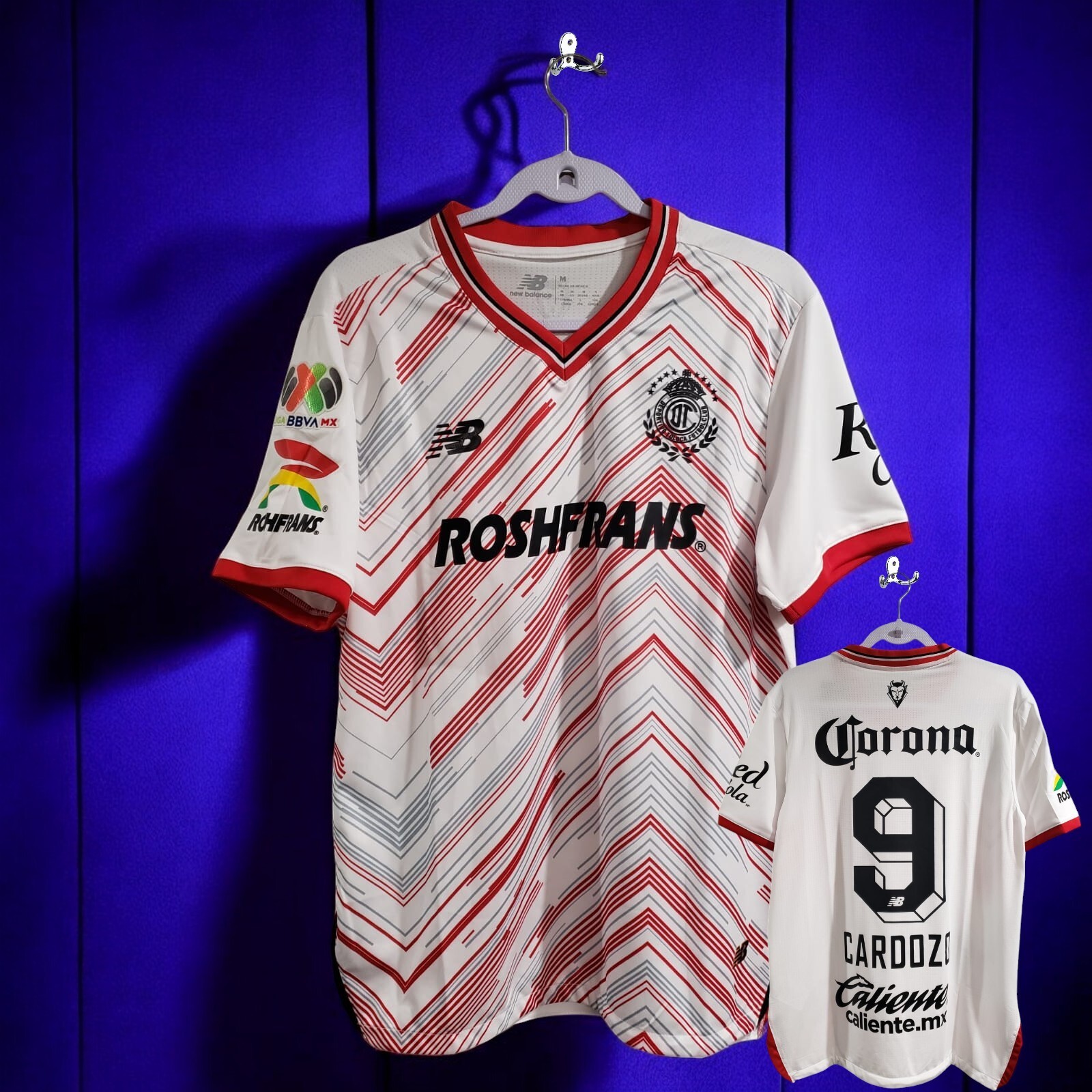 Toluca FC Away 24/25 - New Balance - CARDOZO # 9 Red - 4XL (Run Small) Slim