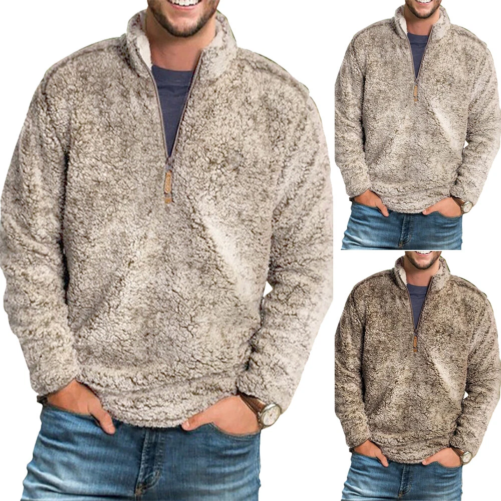 Mens fluffy shop fleece jumper