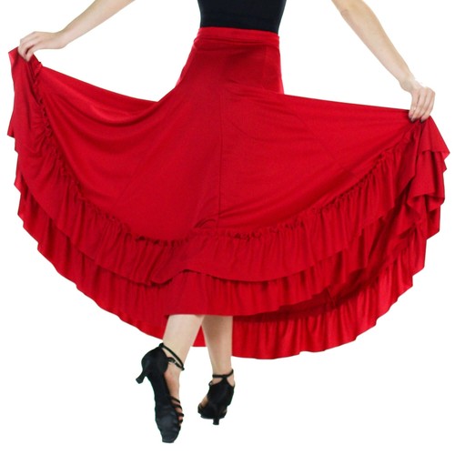 Danzcue Adult Two Ruffles Flamenco Dance Skirt - Picture 4 of 4