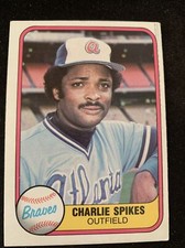 1981 Fleer Baseball Card #259 Charlie Spikes Atlanta Braves ExNm Free Shipping!