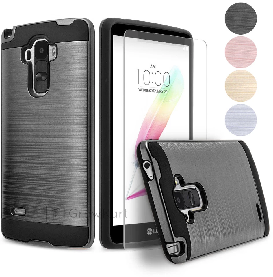 Shockproof Brushed Armor Slim Hard Case Cover + Tempered Glass Screen Protector - Image 4 of 4