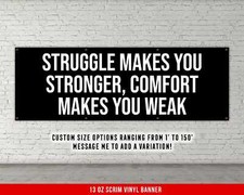 Motivational Gym Banner - Struggle Makes You Stronger Wall Art