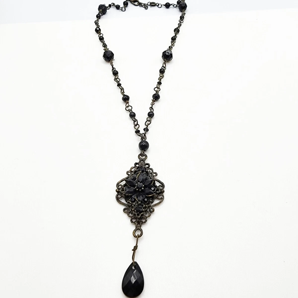 Black sale drop necklace