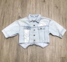 Arizona Jeans Womens Denim Cropped Sleeved Jacket Size 8 Uk Free Uk Post