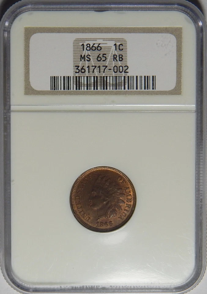 1866 NGC MS65RB INDIAN HEAD CENT - Image 3 of 4