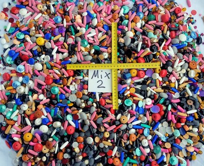 4,0 Kilo Acryl-Kunststoffperlen Vintage Retro 80er Jahre 