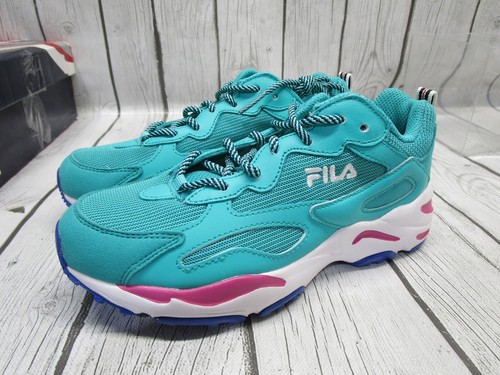 FILA Sneakers Shoes Junior Big Kids Ray Tracer Pool Green Magenta Size 4 NEW - Picture 2 of 6