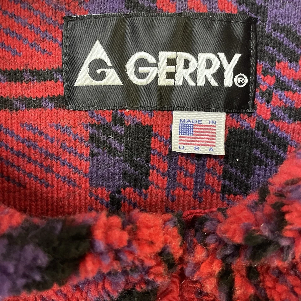 Chaqueta polar abstracta Gerry vintage talla grande roja Foto 3 de 3