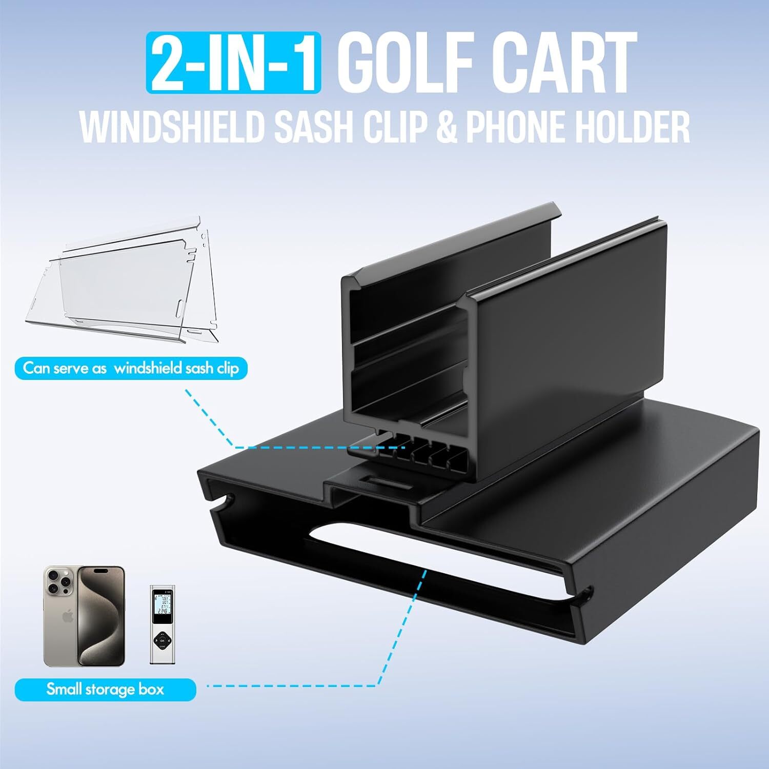 Golf Cart Phone Holder Mount Compatible with EZGO/Club Car/Yamaha, Compatible wi