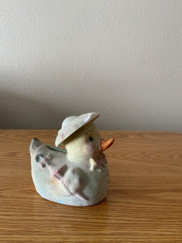Vintage Yellow Duck Piggy Bank