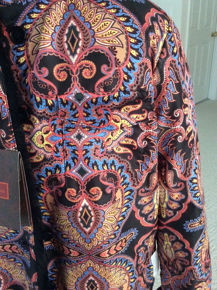 Authentic Etro Double Sided Jacket Black/ Multicolored 12 US 48 IT - Image 2 of 4