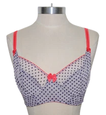 Claudette Dessous Full-Coverage Peacoat Polka Dot Bra 