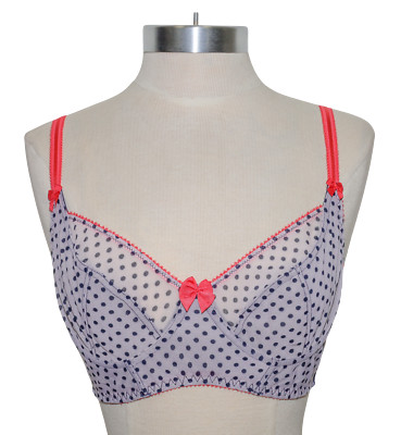Claudette Dessous Full-Coverage Peacoat Polka Dot Bra 