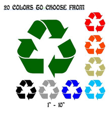 Recycle Sticker Vinyl Decal - Reuse Renew Symbol Trash Work Bin Can Home Window 