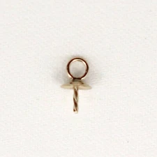 14K Solid Yellow Gold Eye-Pin with 4mm Plain Cup