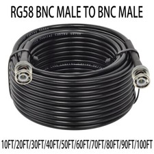 30ft 50ft 100FT RG58 BNC MALE To BNC MALE connector Lot RF coax coaxial cable