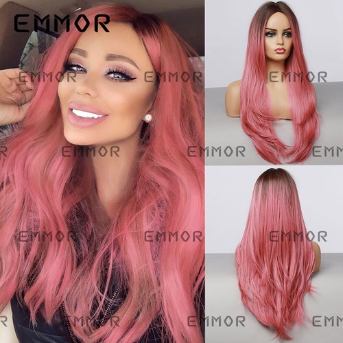 Deep Wave Wigs Long Ombre Brown To Blonde Curly Wig Dark Roots Satin Hair Wrap - Picture 34 of 39