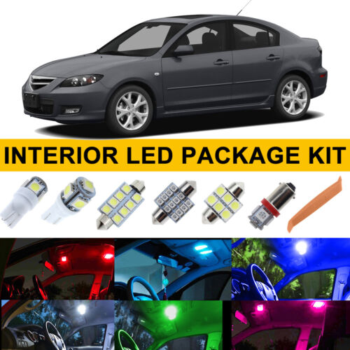 8PCS LED Lights Bulbs Interior Package + Reverse Lights For Mazda 3 2004-2009 - Picture 1 of 20